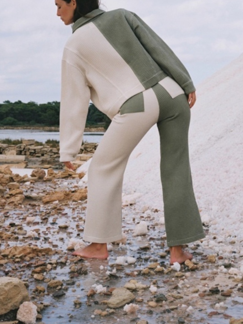Aniela Parys Apollo Waffle Trousers Two Tone